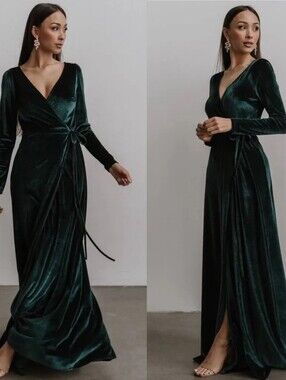 BALTIC BORN Velvet Wrap Maxi Dress